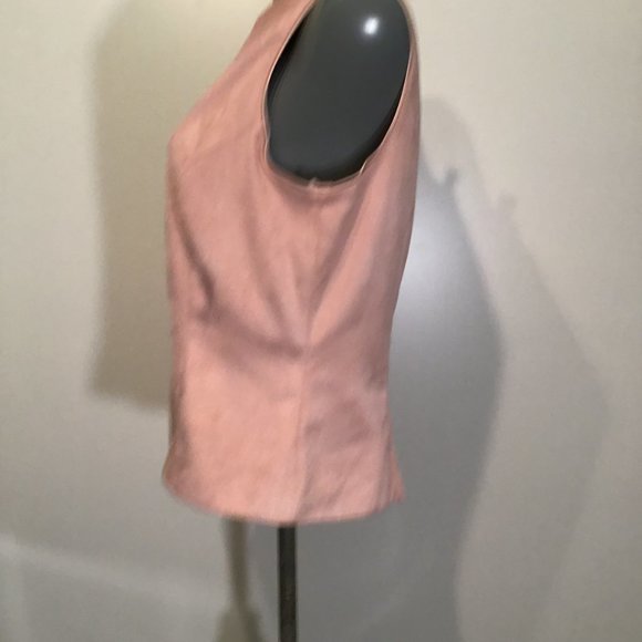 Vintage Joseph Ribkoff Faux Suede Sleeveless Top Size 10 - Picture 4 of 10